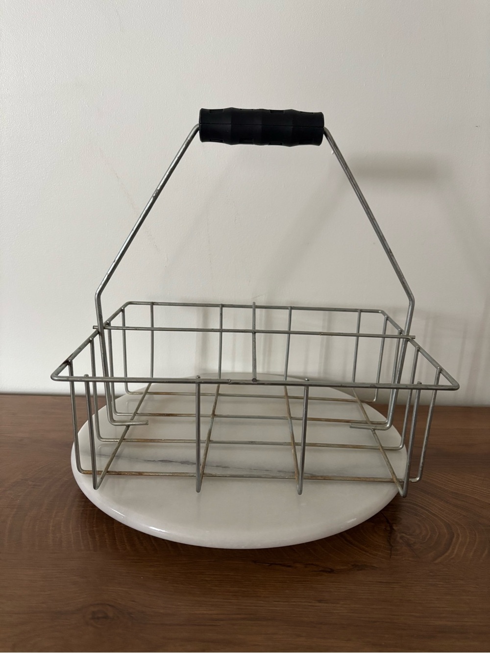 Stainless Steel Bottle Carrier with Black Handle